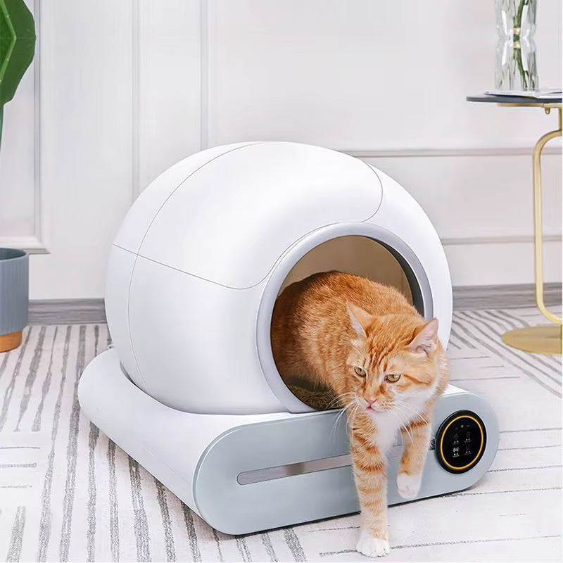 Smart Self-Cleaning Cat Litter Box with 65L Large Cabin, 9L Waste Bin & App Control