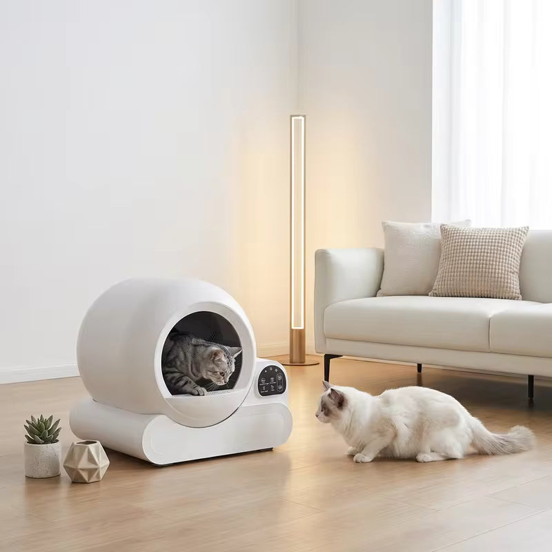 Smart Automatic Cat Litter Box with App Control, Odor-Reducing Design & Spacious 70L Interior