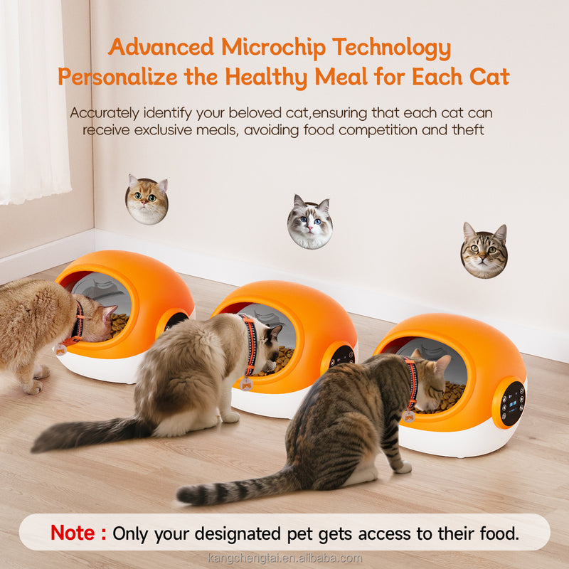 Smart RFID Cat Feeder with Collar Tag – Anti-Food-Stealing Automatic Pet Feeder