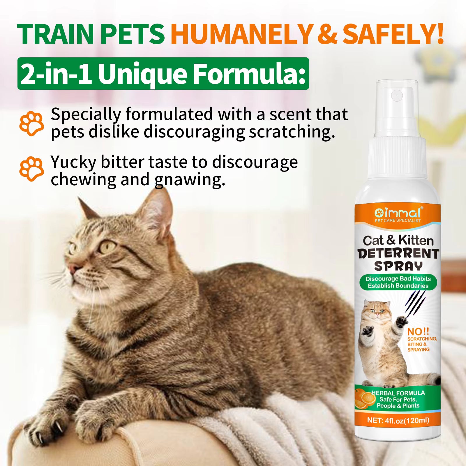 120ml Cat Deterrent Spray for Furniture, Sofas & Indoor Plants