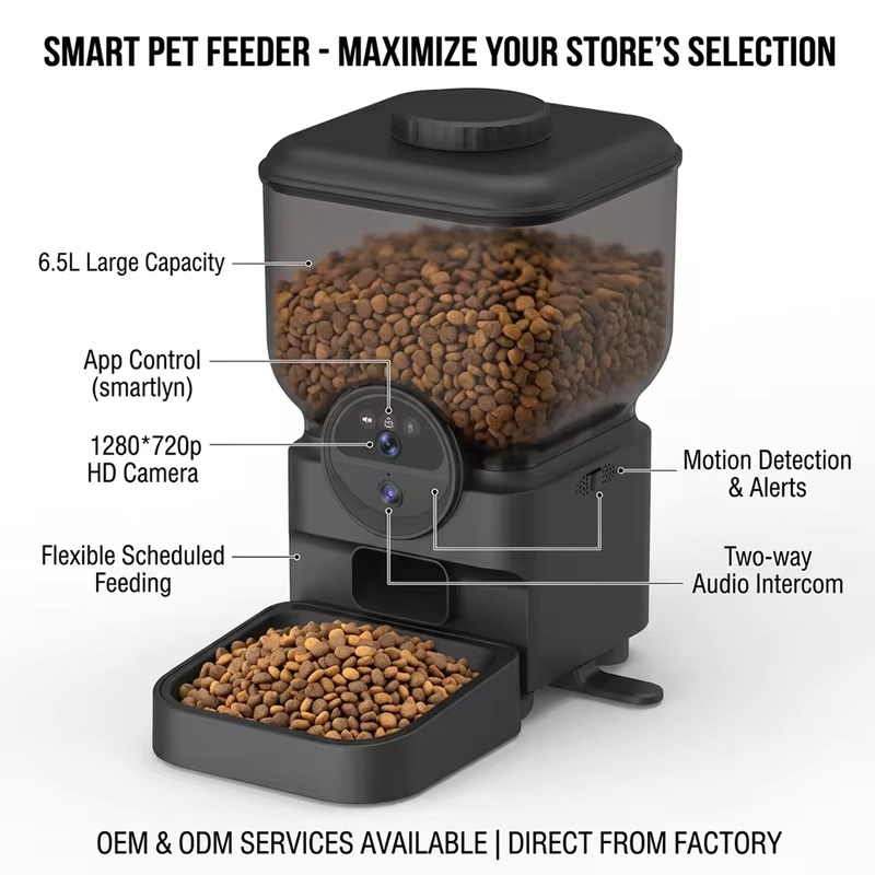 6.5L Smart Cat Feeder with Camera, App Control & Timed Feeding