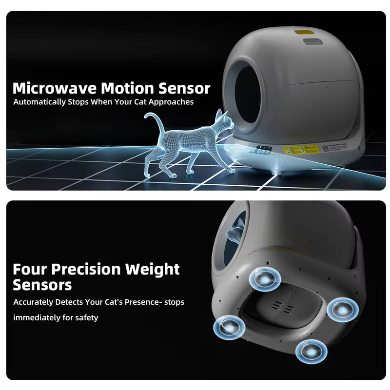 Smart Self-Cleaning Cat Litter Box with App Control, Odor Control & Spacious 78L Interior