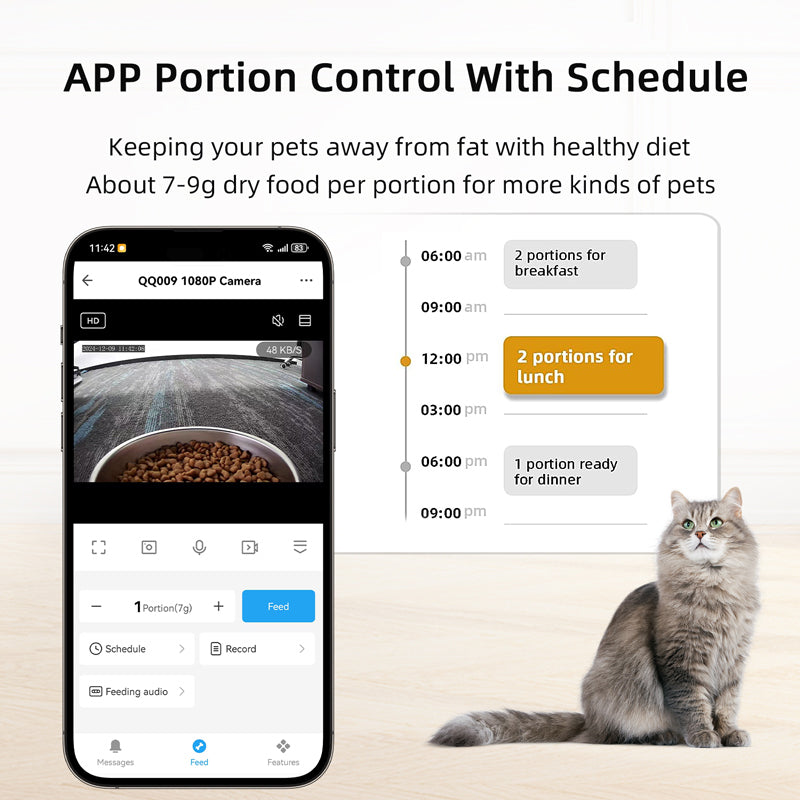 Active PerformanceSmart WiFi Cat & Dog Feeder with Stainless Steel Bowl –  App Control