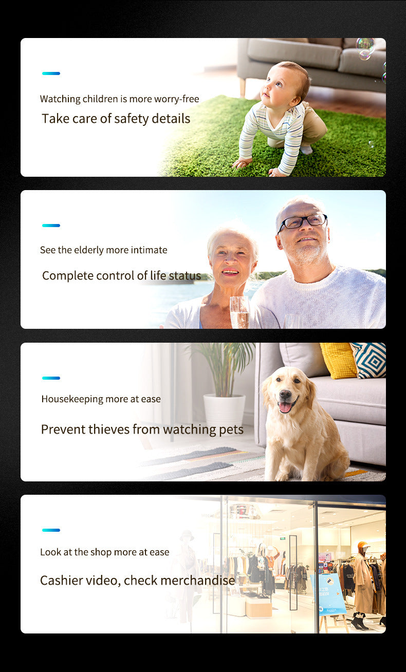 360° WiFi Smart Security Camera with 2K Clear View, Night Vision, Motion Tracking & App Remote Monitoring