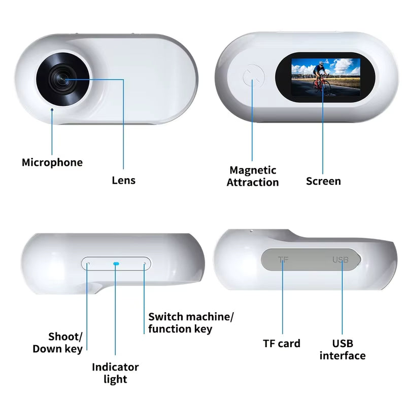 1080P Mini Pet Collar Camera – Lightweight Wearable HD POV Recorder with Wide-Angle Lens & Built-In Screen