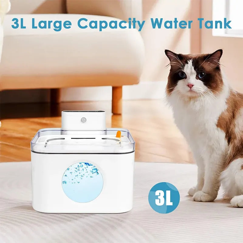 Wireless Automatic Pet Water Fountain – 3L Large Capacity Smart Cat Fountain