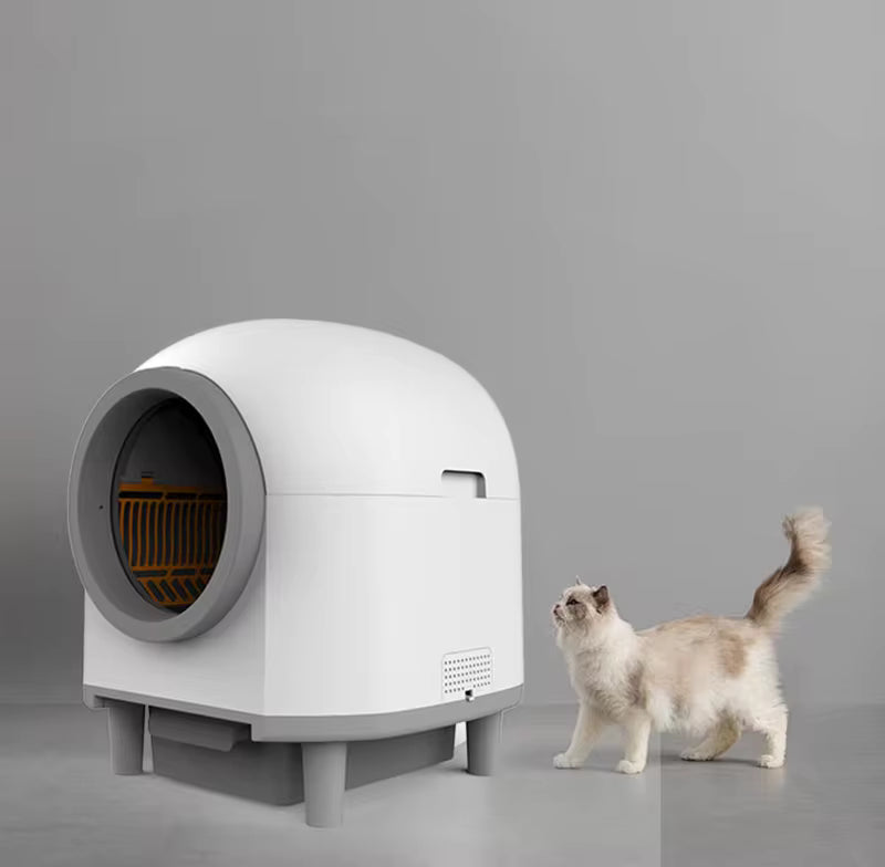 Smart Self-Cleaning Cat Litter Box with App Control, Low-Noise Operation & 80L Spacious Interior