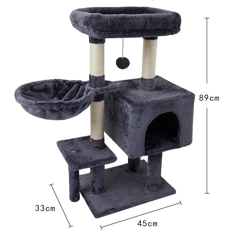Multi-Level Cat Tree Tower with Condo, Hammock & Sisal Scratching Posts