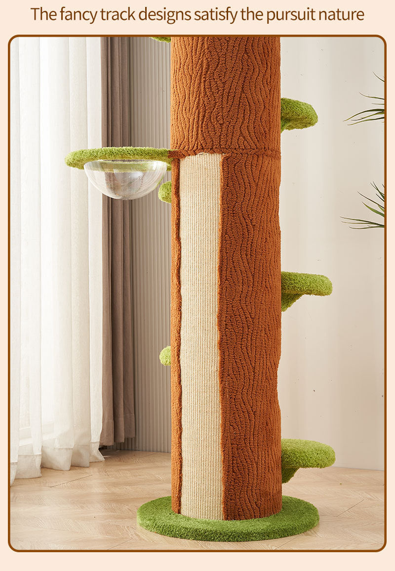 Floor-to-Ceiling Cat Climbing Tower with Multi-Level Perches, Scratch Zones & Cozy Hideouts