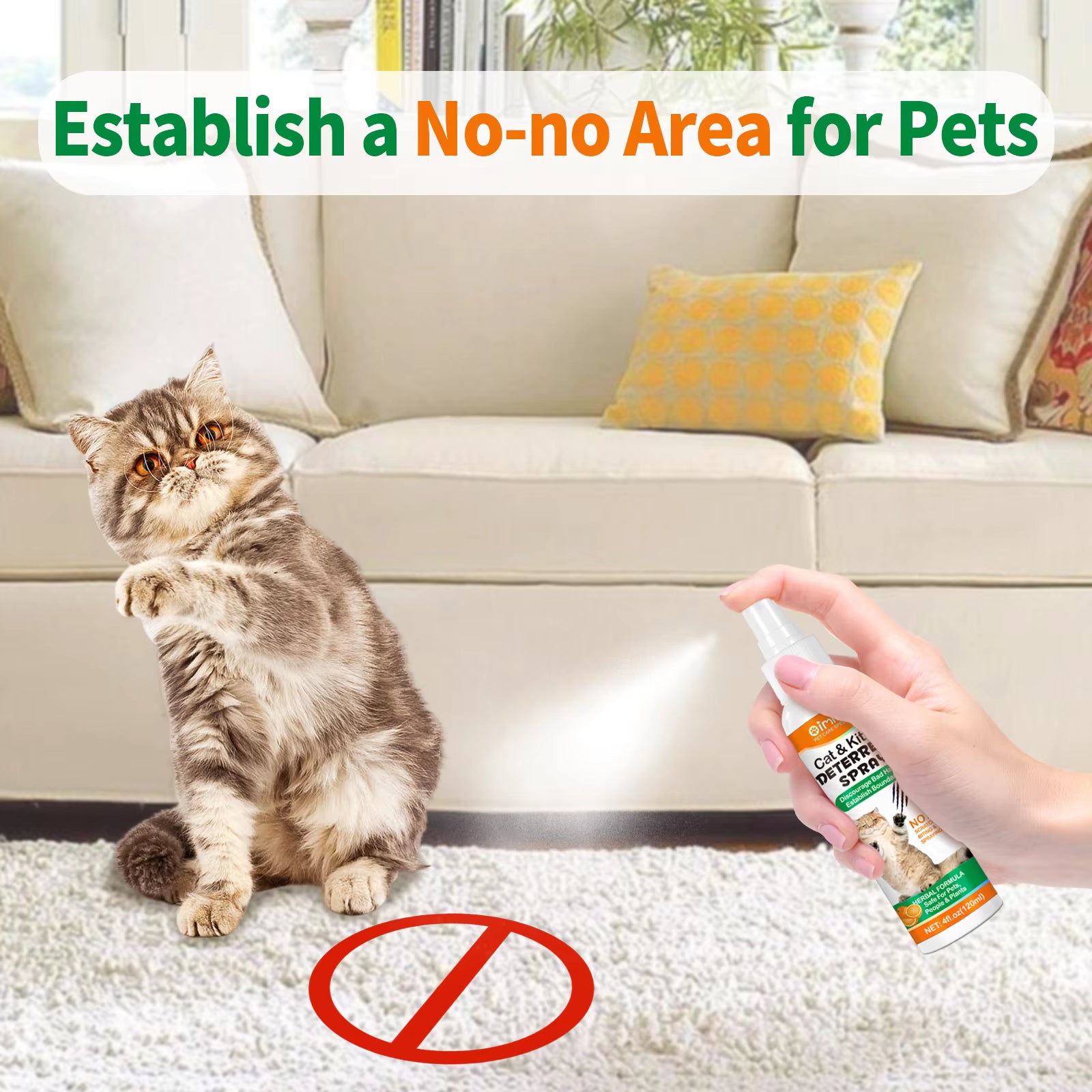 120ml Cat Deterrent Spray for Furniture, Sofas & Indoor Plants