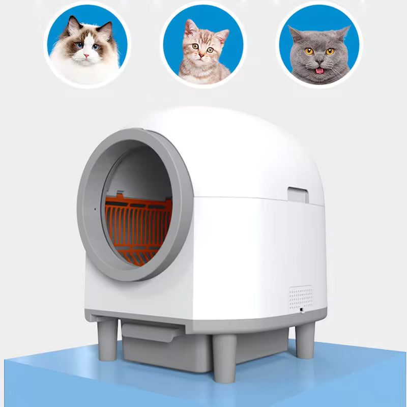 Smart Self-Cleaning Cat Litter Box with App Control, Low-Noise Operation & 80L Spacious Interior