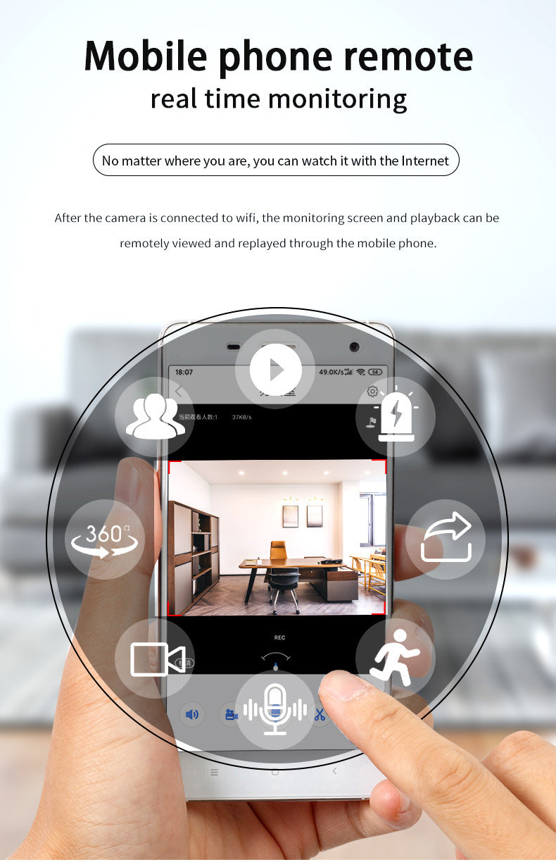 360° WiFi Smart Security Camera with 2K Clear View, Night Vision, Motion Tracking & App Remote Monitoring