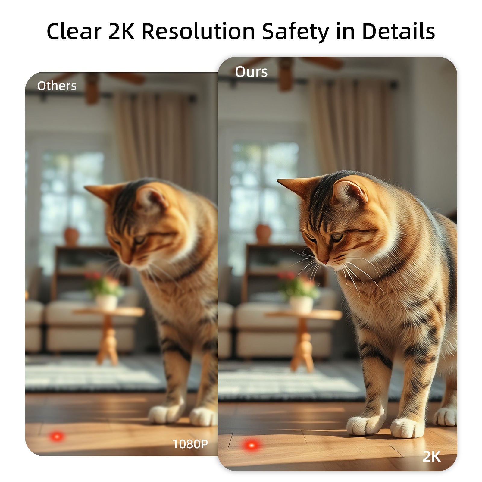 3MP Smart Pet Camera with Laser Toy, App Control, AI Pet Tracking & Wide-Angle Pan/Tilt Monitoring