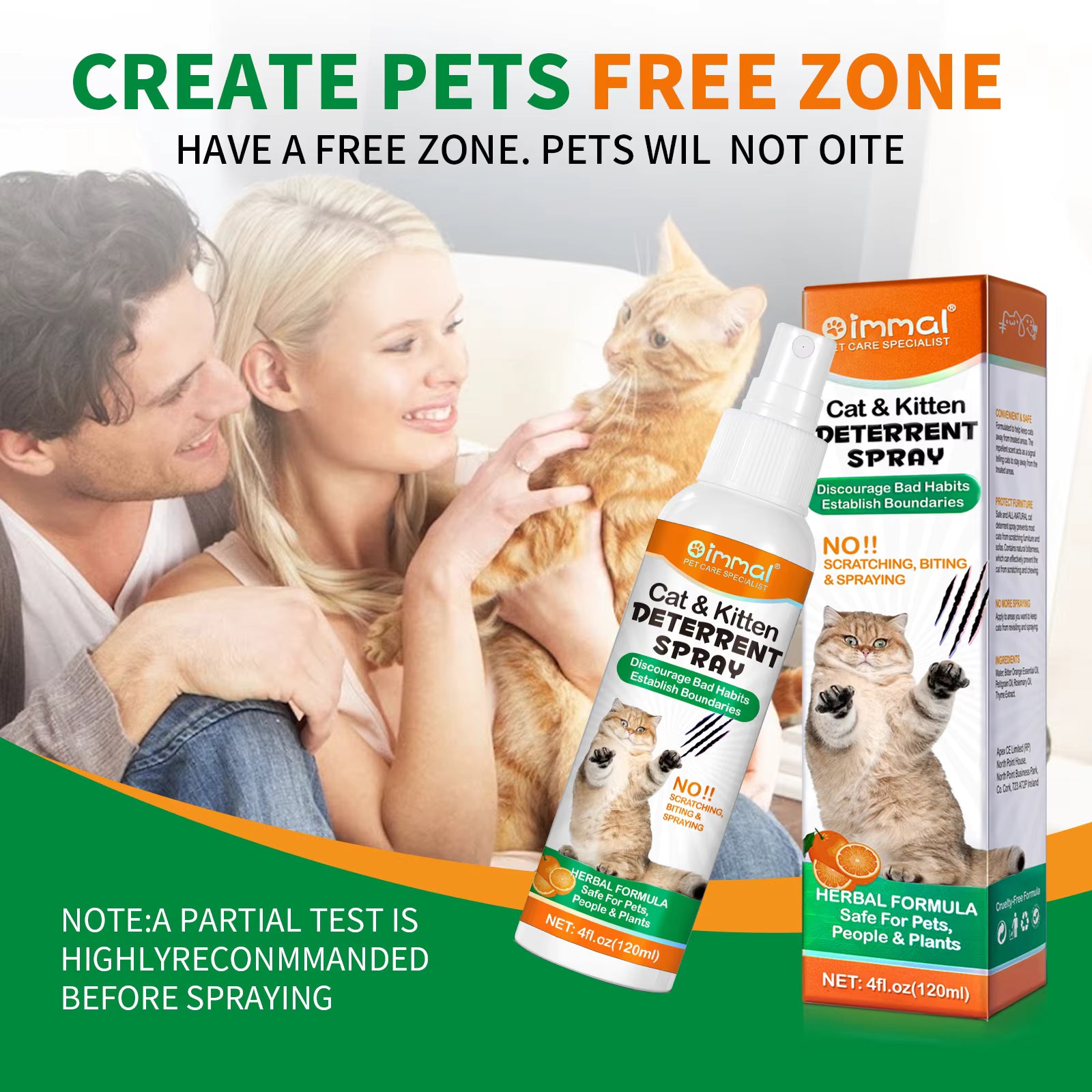 120ml Cat Deterrent Spray for Furniture, Sofas & Indoor Plants