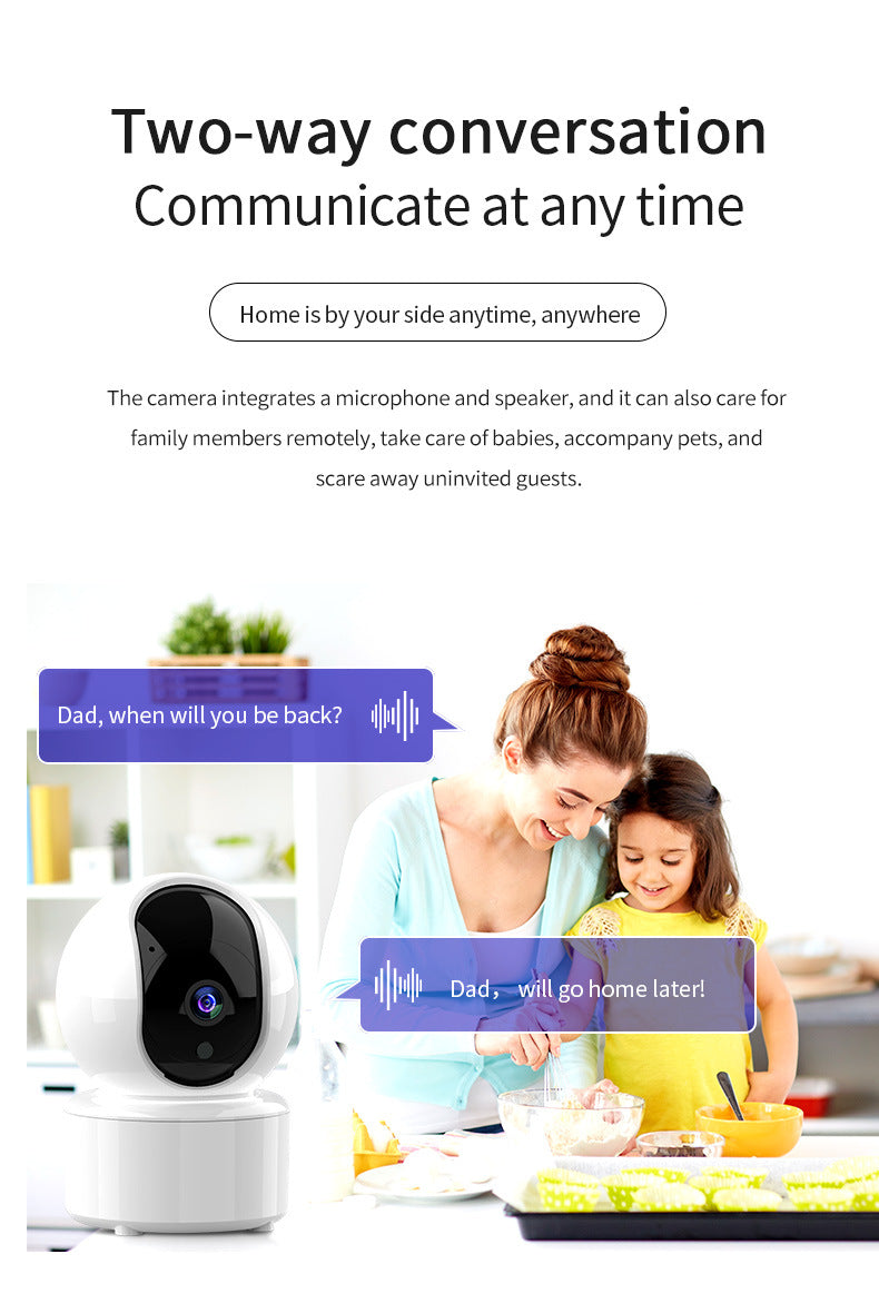 360° WiFi Smart Security Camera with 2K Clear View, Night Vision, Motion Tracking & App Remote Monitoring