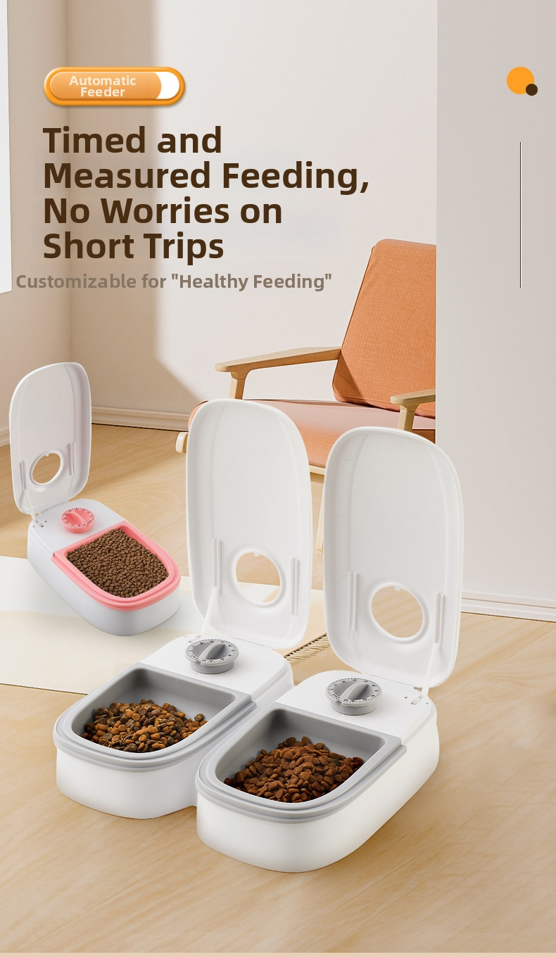 Automatic Dry & Wet Food Cat Feeder with Timer and Sealed Lid
