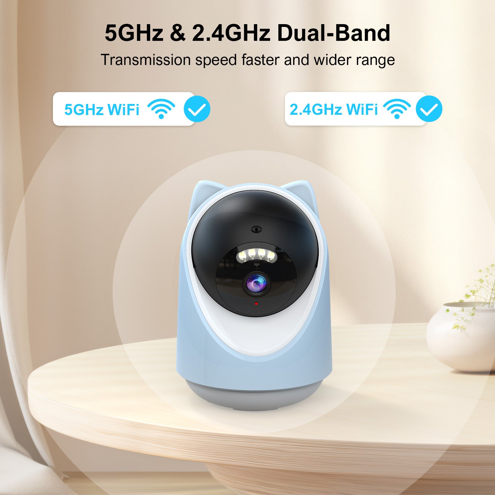 3MP Smart Pet Camera with Laser Toy, App Control, AI Pet Tracking & Wide-Angle Pan/Tilt Monitoring