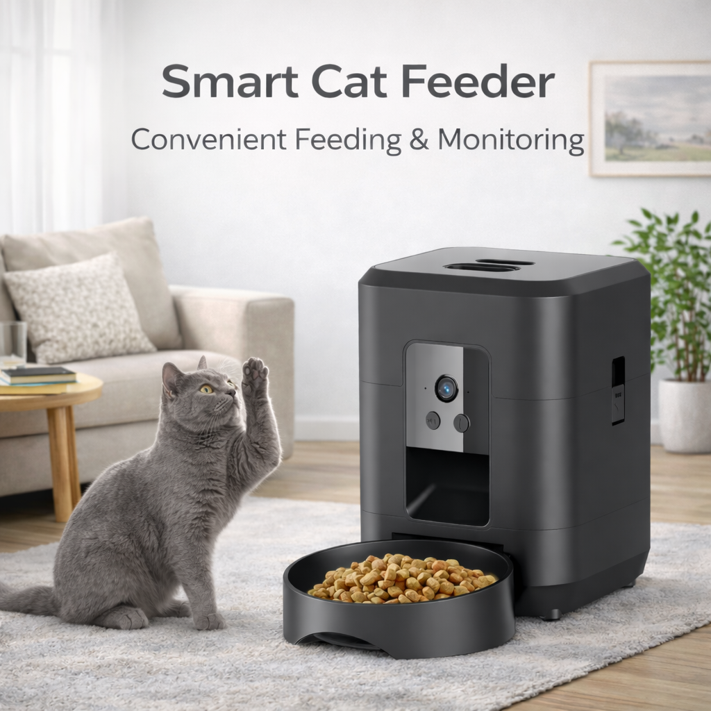 Smart WiFi Pet Food & Water Dispenser with Camera – Automatic Timed Feeder for Cats & Dogs