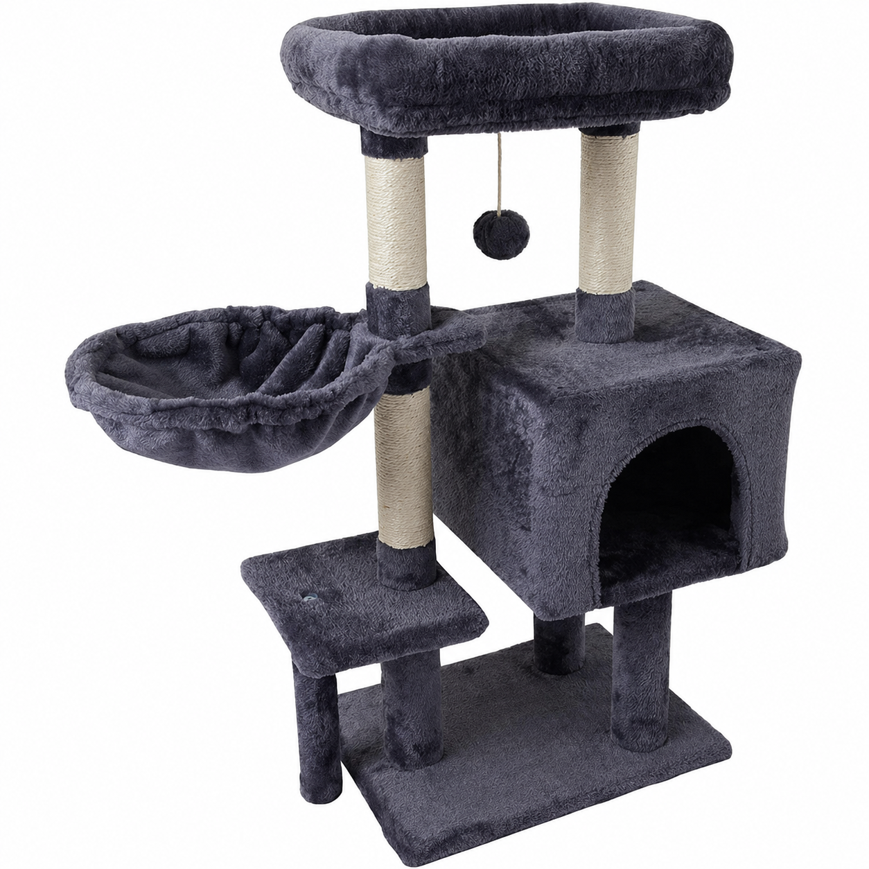 Multi-Level Cat Tree Tower with Condo, Hammock & Sisal Scratching Posts