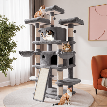 Multi-Level Cat Tree Tower with Condo, Hammock & Sisal Scratching Posts
