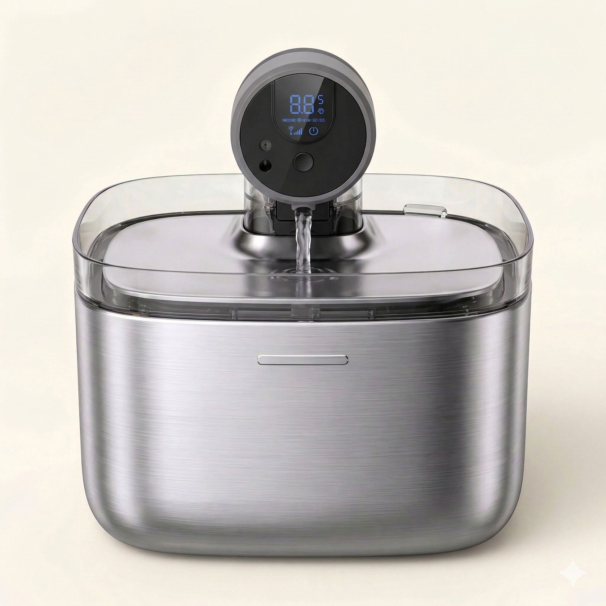 Wireless UV Pet Water Fountain (5.5L) with LCD Display – Ultra-Quiet Stainless Steel Cat & Dog Fountain