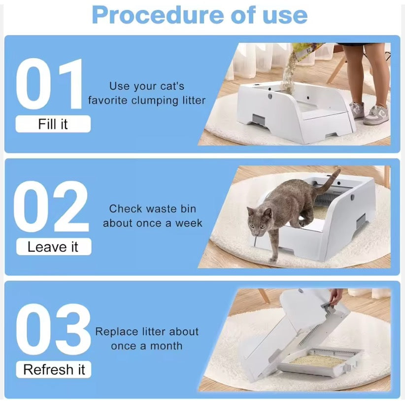 Petwant™ Smart Self-Cleaning Cat Litter Box with WIFI & HD Camera Control