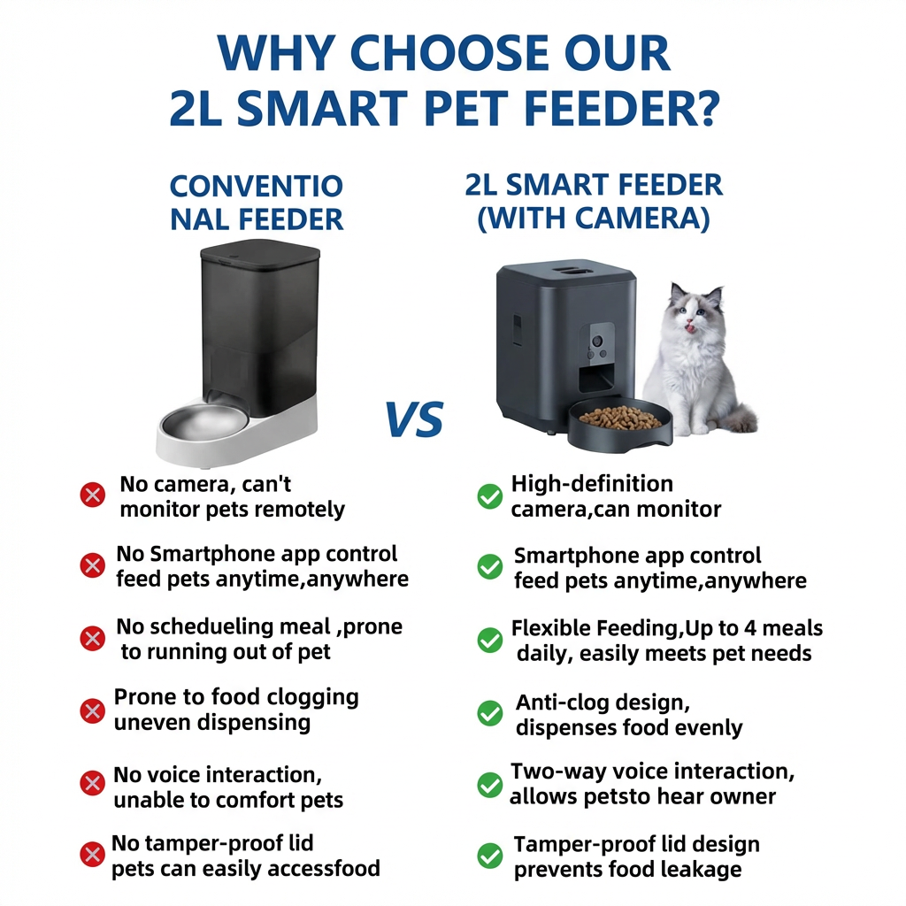 Smart WiFi Pet Food & Water Dispenser with Camera – Automatic Timed Feeder for Cats & Dogs