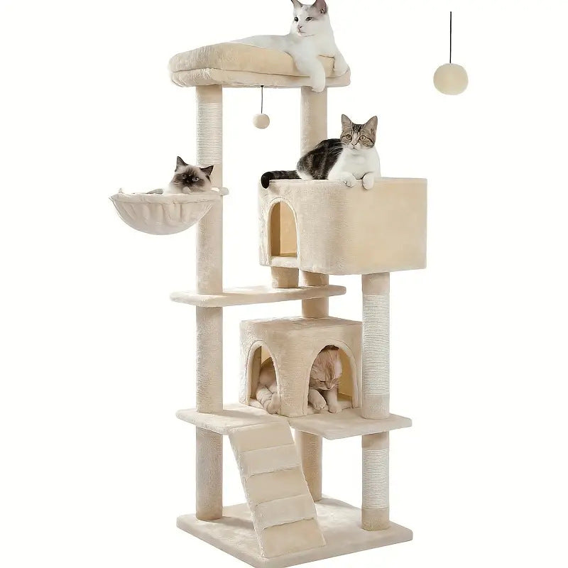 Multi-Level Cat Tree Tower with Condo, Hammock & Sisal Scratching Posts