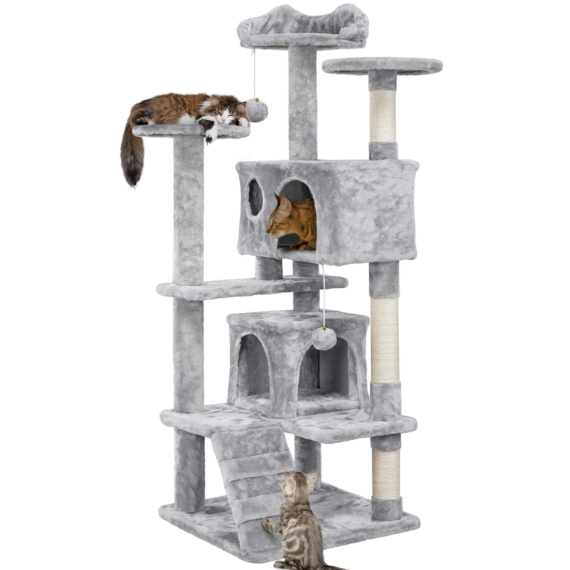 Multi-Level Cat Tree Tower with Condo, Hammock & Sisal Scratching Posts