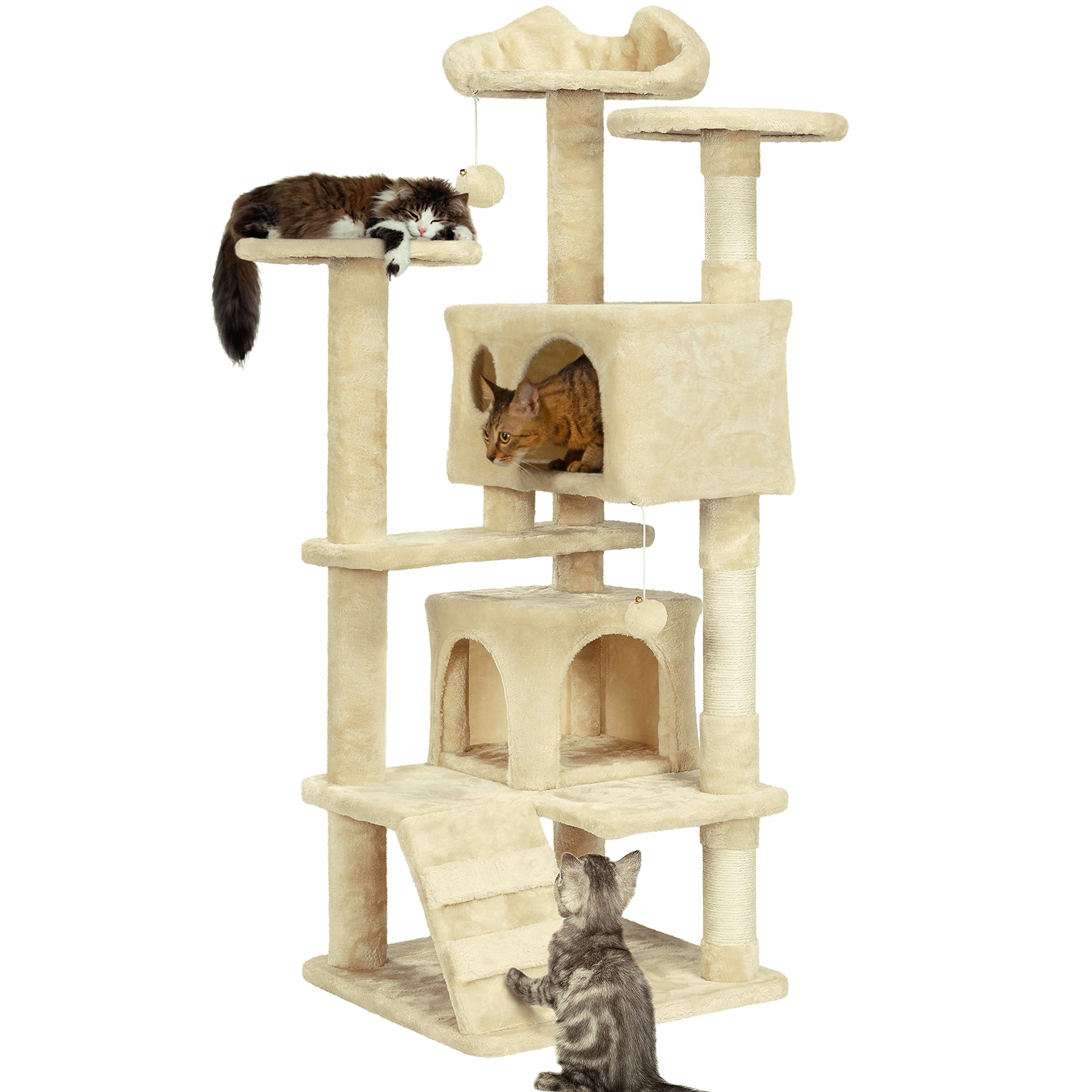 Multi-Level Cat Tree Tower with Condo, Hammock & Sisal Scratching Posts