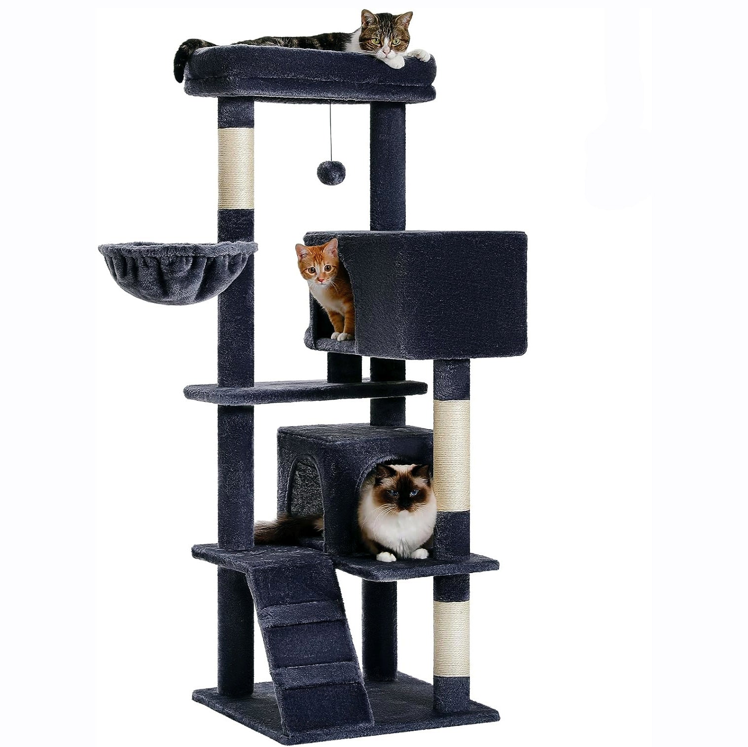 Multi-Level Cat Tree Tower with Condo, Hammock & Sisal Scratching Posts