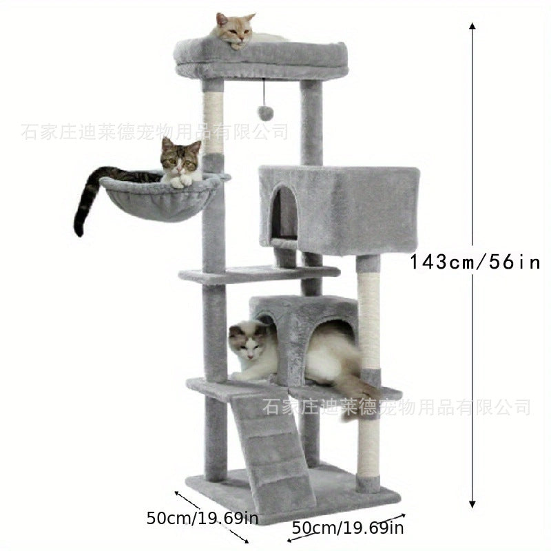 Multi-Level Cat Tree Tower with Condo, Hammock & Sisal Scratching Posts